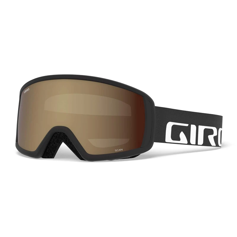 Giro GIRRJ Scan Snow Goggles - Black Wordmark - Amber Rose Lens, Medium Frame