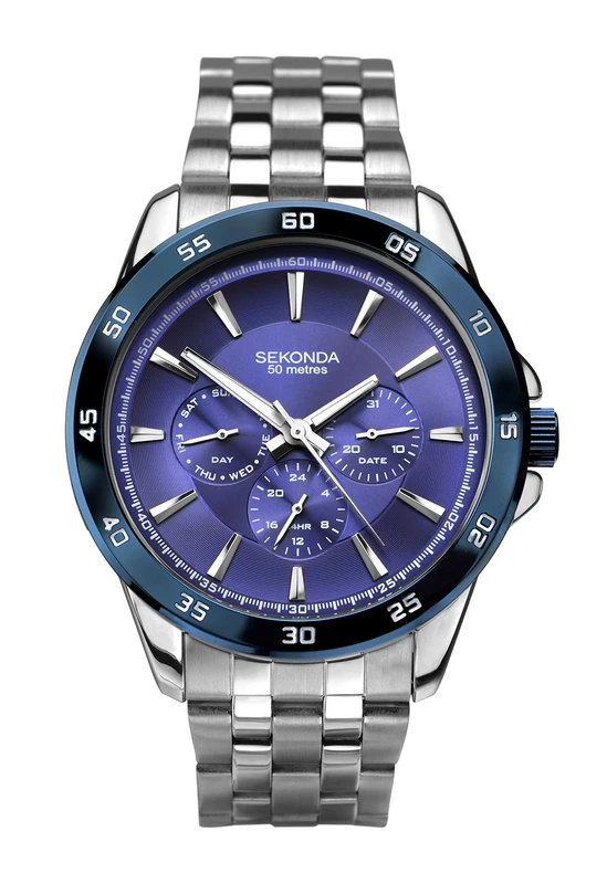 Sekonda Watches Mens Quartz Watch, Multi dial Display and Stainless Steel Strap 1391E.27