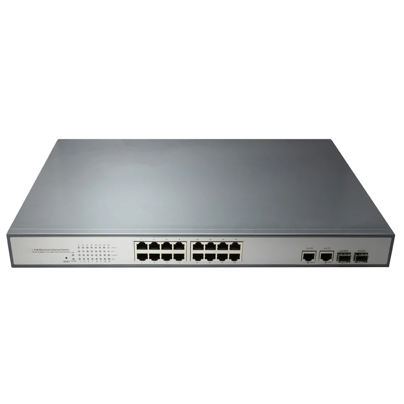 Switch POE PNI SWPOE16 with 16 10 / 100Mbps ports and 2 ports 10/100 / 1000Mbps
