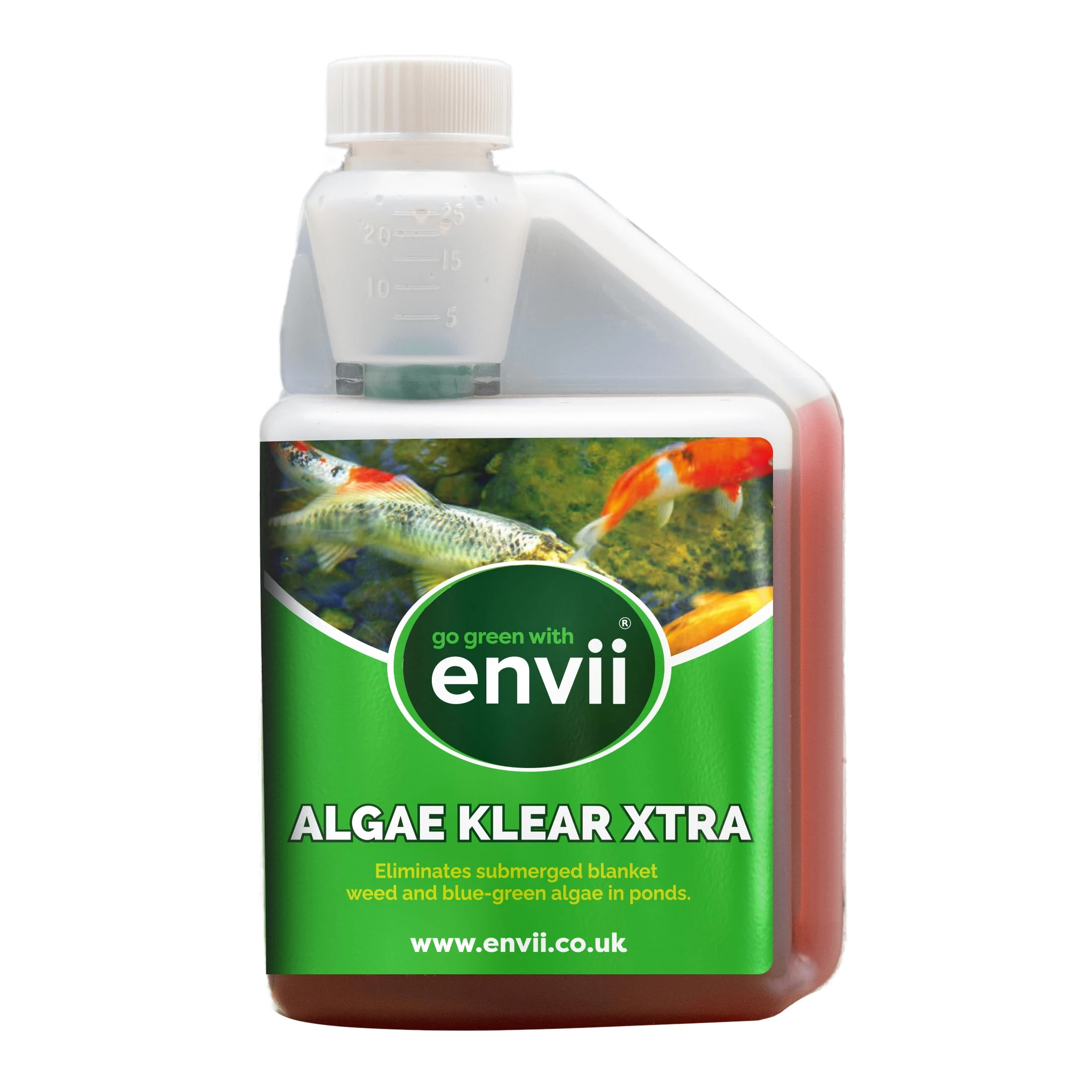envii Algae Klear Xtra – Blanket Weed Treatment for Ponds, Removes Blanket weed & String Algae Working All Year Round, Safe for all Fish & Plants – 500ml Treats 10,000 litres