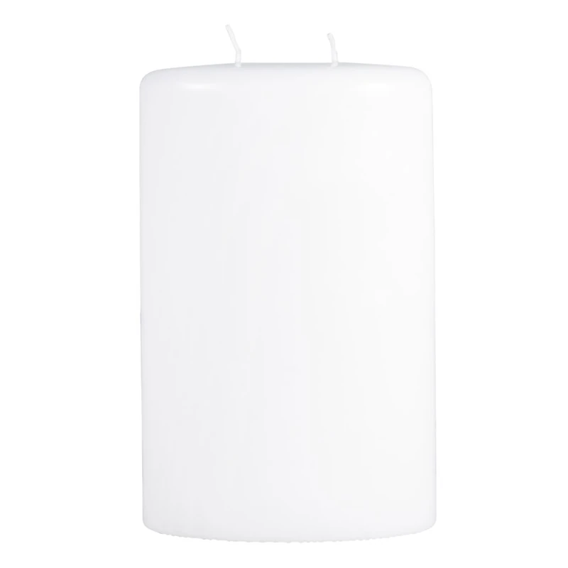 Rayher Large Double Wick Oval Candle, Paraffin Wax, 13.5x7.5x22cm, White, 31550000