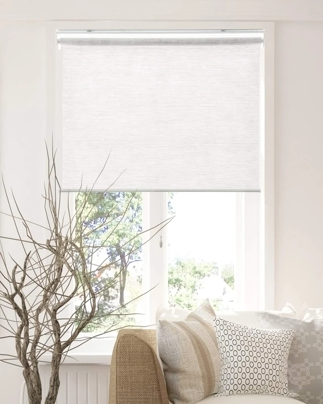 CHICOLOGY Roller Shades, Cordless Blinds, Window Shades for Home, Roller Window Shades, Window Treatments, Door Blinds, Light Filtering Shades, Felton White (Natural Woven), 36"W X 72"H