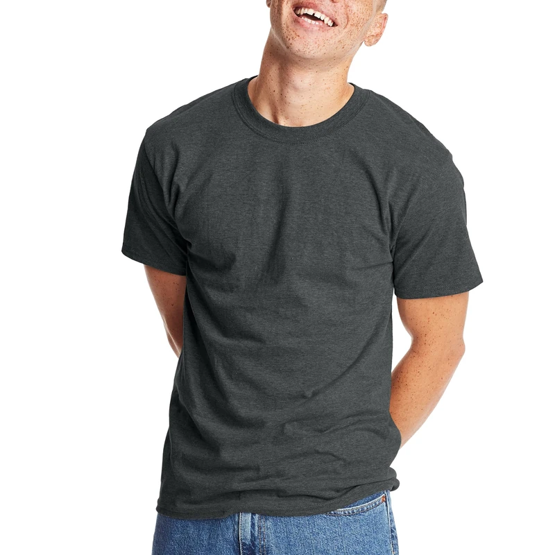 Hanes Men's ComfortSoft Short Sleeve T-Shirt, Charcoal Heather, XXL