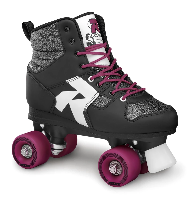 Roces Model Disco Palace Roller Skates, Quad Roller Skates 4 Wheels, Women and Men, White/Black