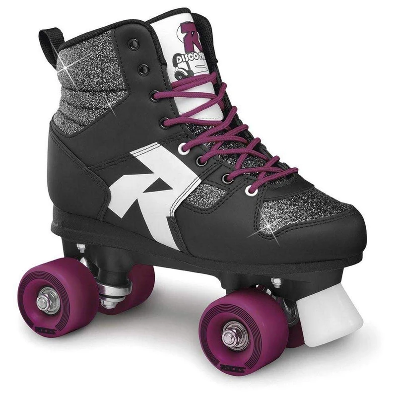Roces Model Disco Palace Roller Skates, Quad Roller Skates 4 Wheels, Women and Men, White/Black