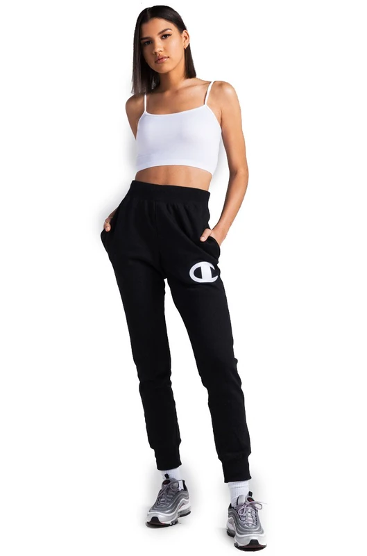 Champion Men's Reverse Weave Jogger Sweatpants, Black/C Logo, Small