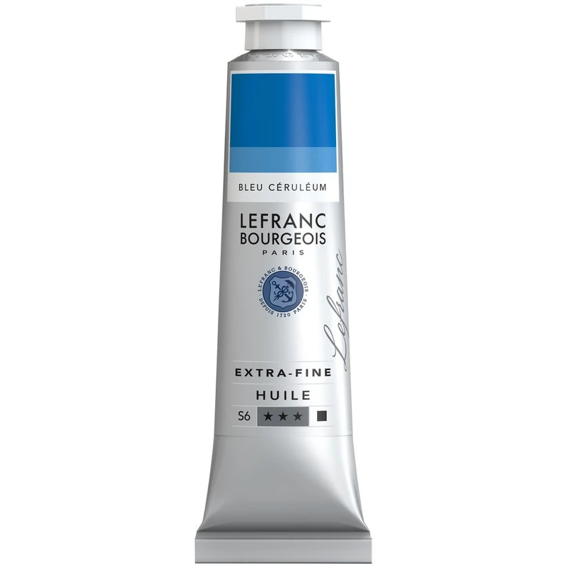 Lefranc Bourgeois Extra-Fine Oil Paint, Artists Quality, Cerulean Blue, 40ml Tube
