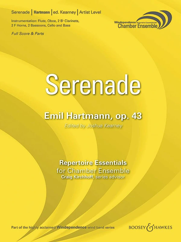 Serenade: op. 43. flute, oboe, 2 clarinets, 2 horns in F, 2 bassoons, cello and double bass. Partition et parties. - Image 1