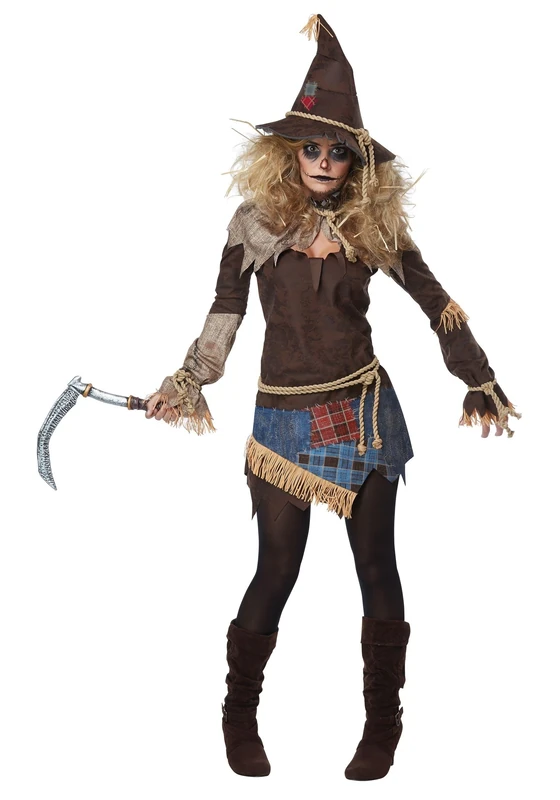 California Costumes 01439S Creepy Scarecrow Adult Sized Costumes, Brown, S