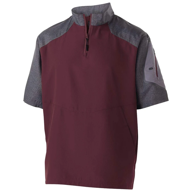Holloway Men's Raider Pullover S/S 18u Shirt, Maroon, XXXL