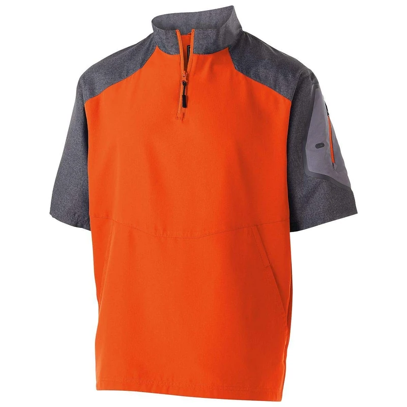 Holloway Men's Raider Short Sleeve Pullover Shirt, Orange, XXXL - Image 1