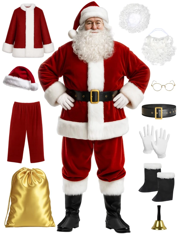 Ahititi Santa Suit Adult Costume 10pc. XL