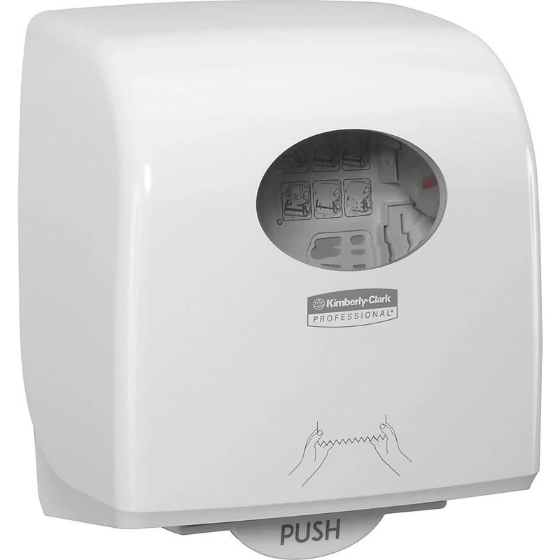 Aquarius Slimroll Hand Towel Dispenser 7955 – Hygienic, Space-Saving, Touch-Free White Wall-Mounted Roll Dispenser for Continuous Paper Towel Supply