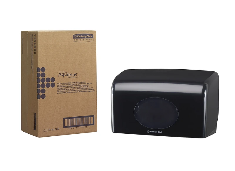 Aquarius, 7191, Small Roll Toilet Tissue Dispenser, Black, 1 x 1 Dispenser