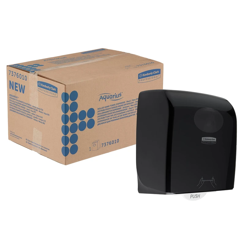 Aquarius 7376, Rolled Hand Towel Dispenser, Black, 1 x 1 Dispenser