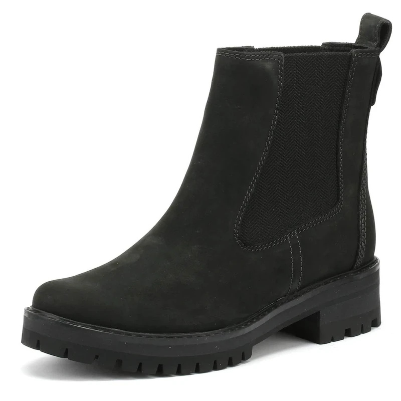 Timberland Women's Courmayeur Valley Chelsea Boots, Black Nubuck, 3.5 UK