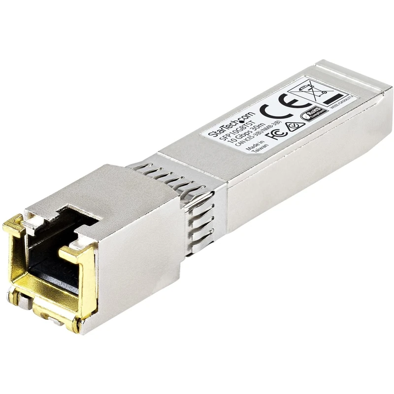 StarTech.com MSA Uncoded Compatible SFP+ Module - 10GBASE-T - SFP to RJ45 Cat6/Cat5e - 10GE Gigabit Ethernet SFP+ - RJ-45 30m -(SFP10GBTST)