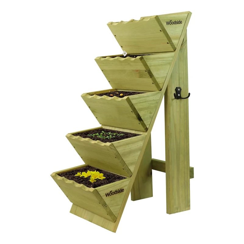 Woodside 5 Tier Wooden Decorative Garden Flower Herb Planter