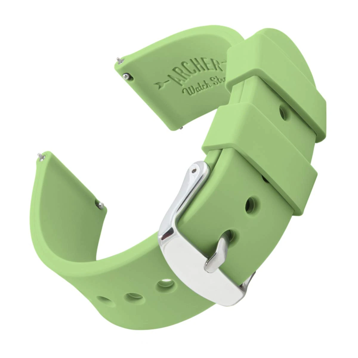 Archer Watch Straps - Soft Silicone Quick Release Watch Bands (Tea Green, 16mm)