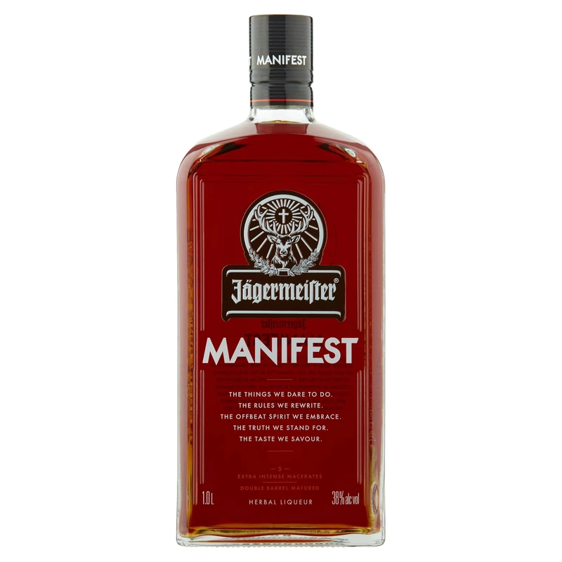 Jägermeister MANIFEST Herbal Liqueur | 1L | 38% ABV | Luxury German Liqueur | Spirits | Best Served Neat Over Ice