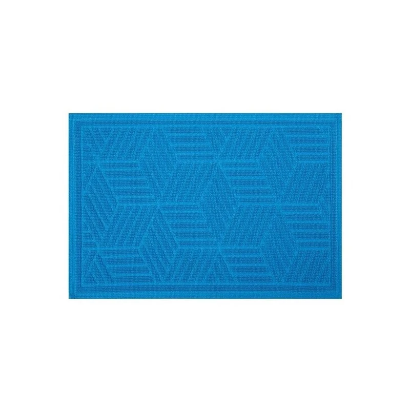 Spirella Cubo BLUE 10.19216 Bath Mat Bathroom Rug/Mat, Cotton, Blue, 80 x 50 cm
