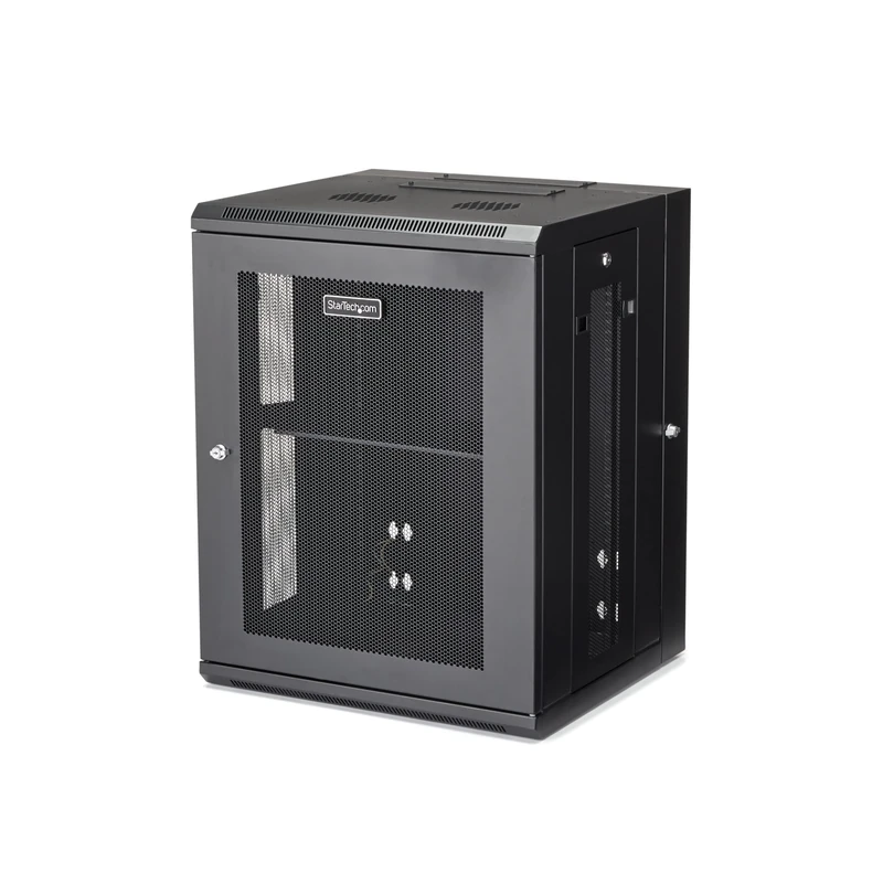 StarTech.com 4-Post 15U Wall Mount Network Cabinet w/ 1U Shelf, 19" Wall-Mounted Server Rack Kit for IT / Data Computer Equipment, Ships Fully Assembled