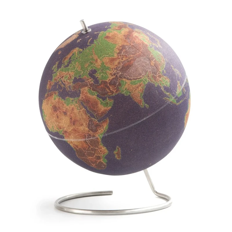Suck UK Large Coloured Original Desktop Cork Globe | Push Pins Included | Educational World MAP | Travel Accessories | Adventure & Memories Display | Large | 30cm