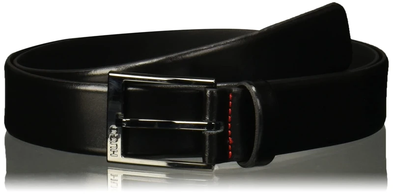 HUGO Boss Men's Garney Smooth Leather Dress Belt, Black, 32