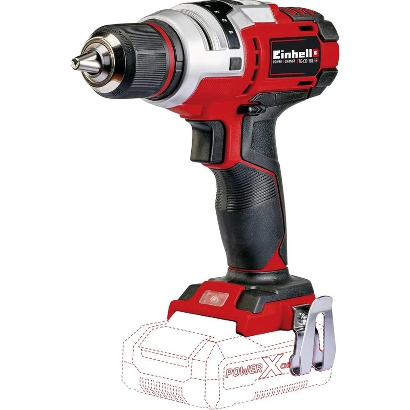 Einhell Solo Power X-Change TE-CD 18 Li E Cordless Drill (Lithium Ion, 2-Speed Gearbox, 9 Levels with Electronic Torque Preset, Keyless Chuck Without Battery and Charger)