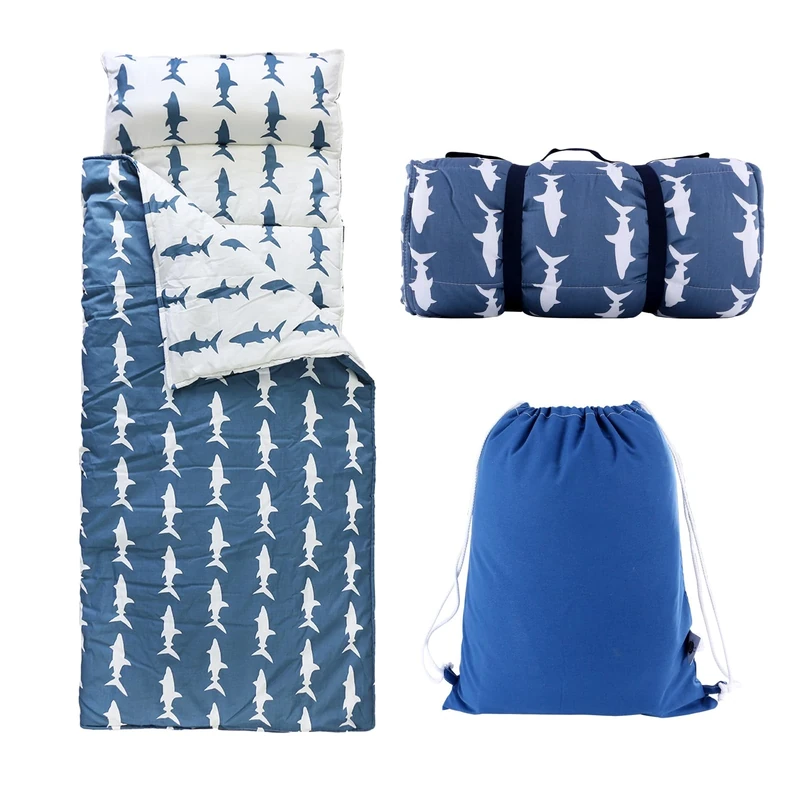 Hi Sprout Kids Toddler Soft Nap Mat-Suit for Daycare and Preschool-Cotton Style- Shark