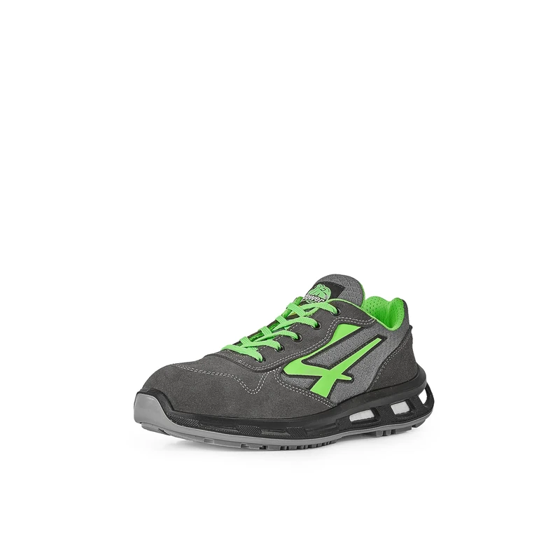 U-Power Red Lion Point, Unisex Safety Shoes, Lightweight, Flexible, Anti Puncture Leather Trainers, with Infinergy Insert, with Aluminium Toe Caps (Grey & Green 47)