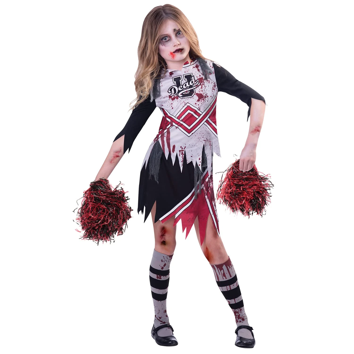 amscan 9902692 Childs Zombie Cheerleader Fancy Dress Halloween Costume High School Outfit (9-10 Years)