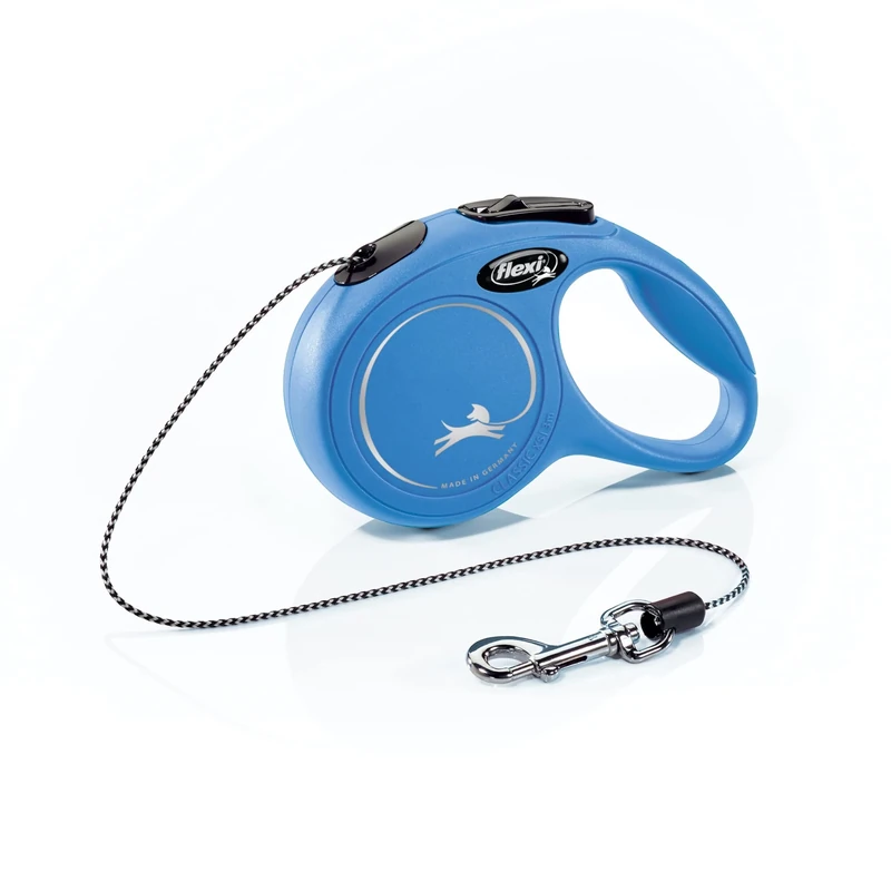 flexi New Classic Retractable Dog Leash (Cord), for Dogs Up to 18lbs, 10 ft, Extra Small, Blue