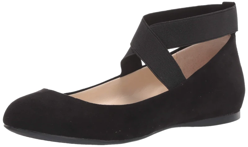 Jessica Simpson Women's Mandayss Ballet Flat, Black Micro Suede, 5.5 UK - Image 1