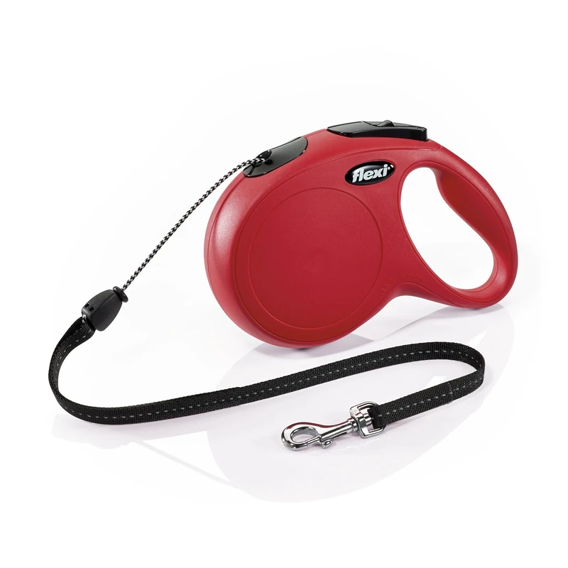 FLEXI New Classic Retractable Dog Leash (Cord), 26 ft, Medium, Red