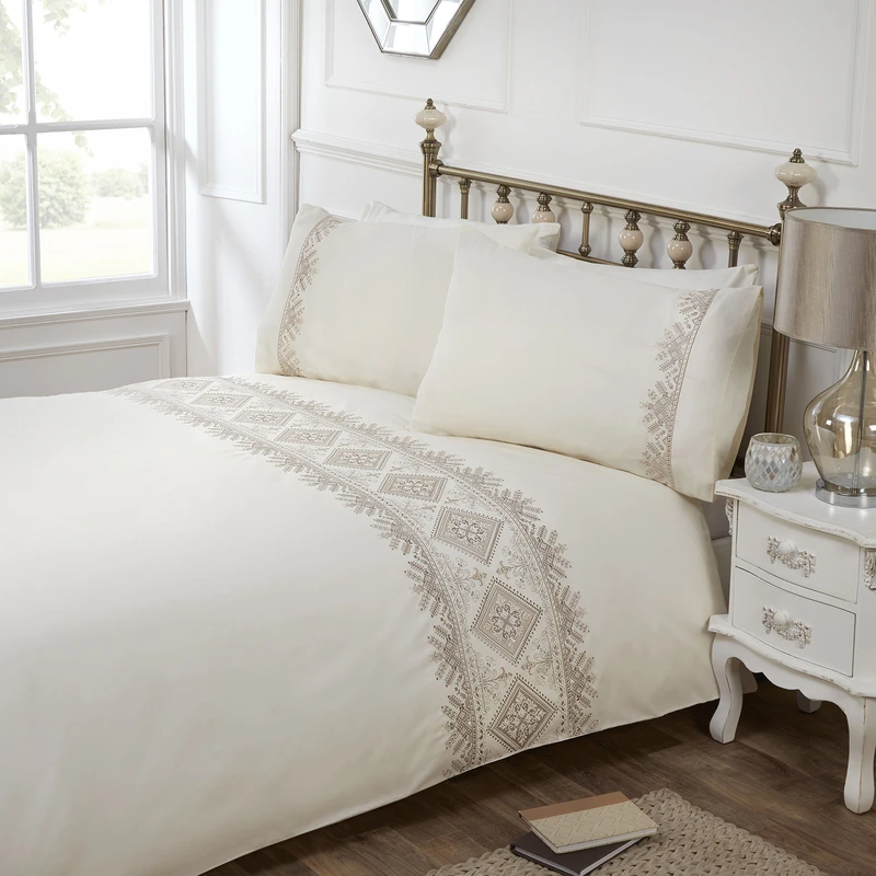 Rapport Kanza Duvet Set, Superking - Cream - Image 1