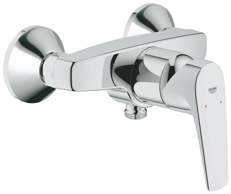 GROHE Bauflow Single-Lever Shower Mixer, Wall-Mounted. Shower Tap in Chrome Finish. 23755000