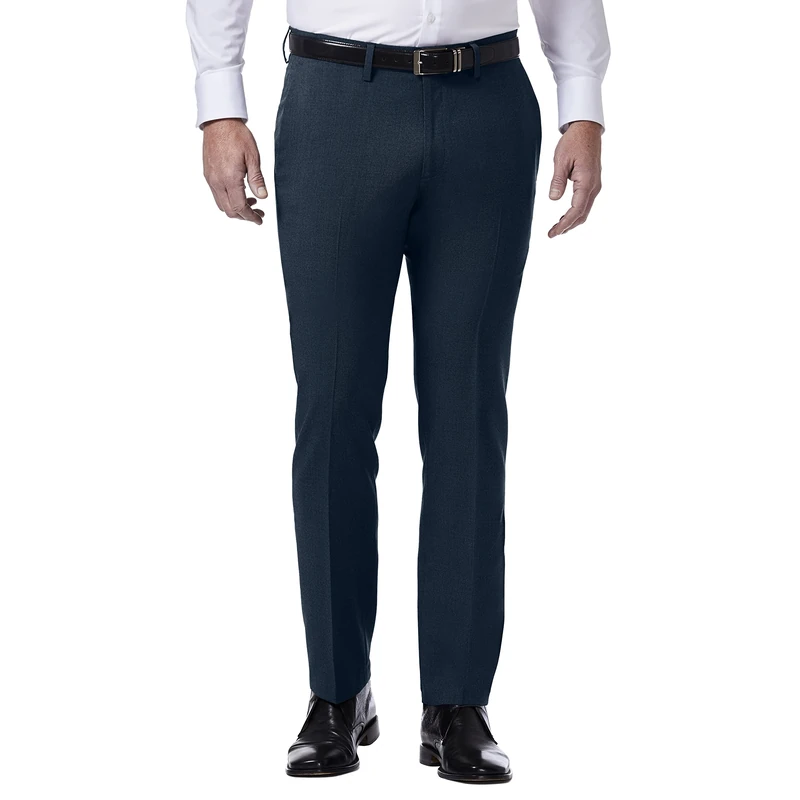 Kenneth Cole REACTION Men's Stretch Weave Slim Fit Dress Pant, Ink, 30W x 29L