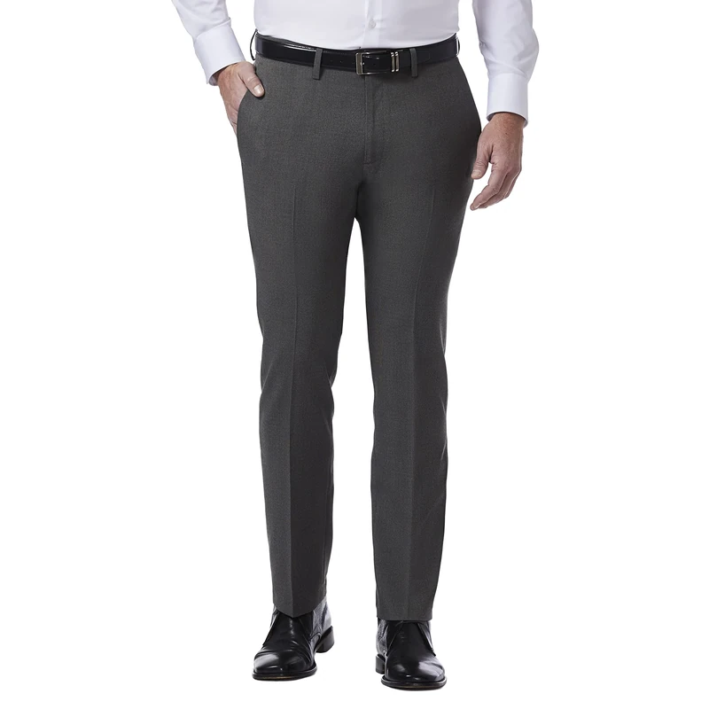 Kenneth Cole Reaction Men's Slim Fit Moisture-Wicking Dress Pant, Medium Grey, 30W x 32L