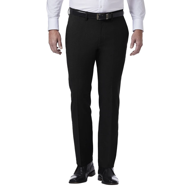Kenneth Cole REACTION Men's Stretch Weave Slim Fit Dress Pant, Black, 34W x 32L