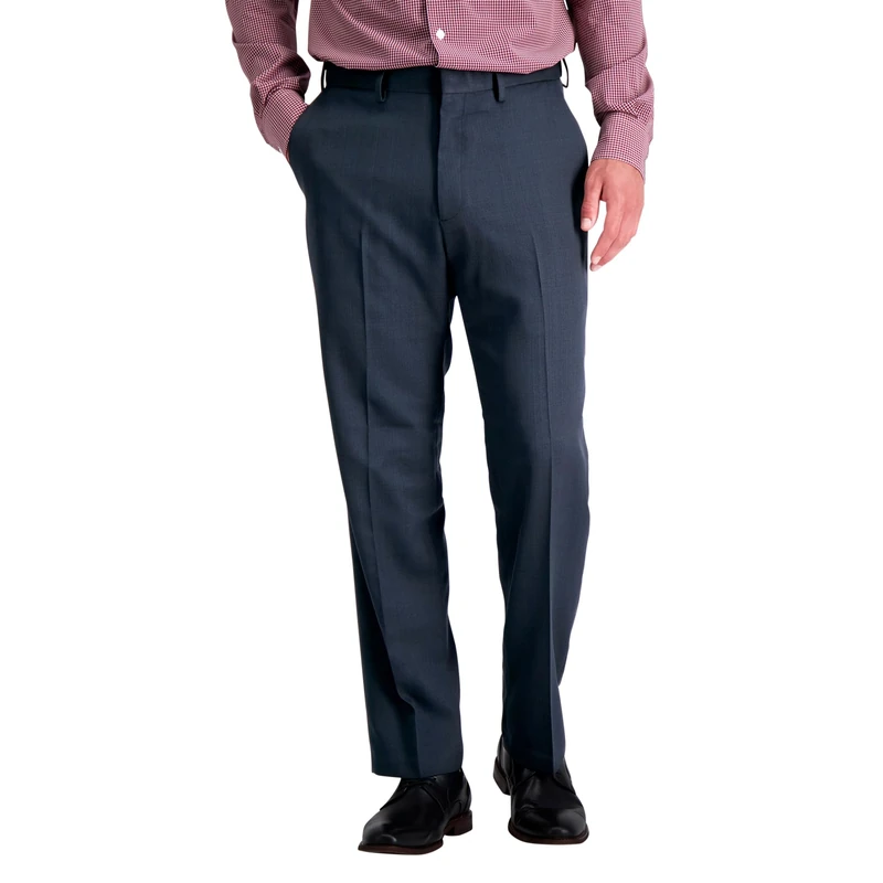 Haggar Men's Big Pant크고 키가 큰 프리미엄 컴포트 클래식 핏 플랫 프론트 팬츠big Flat Pantbig & Tall Premium Comfort Classic Fit Hose Mit Flacher Front Dress Pants, Black, 46W x 34L