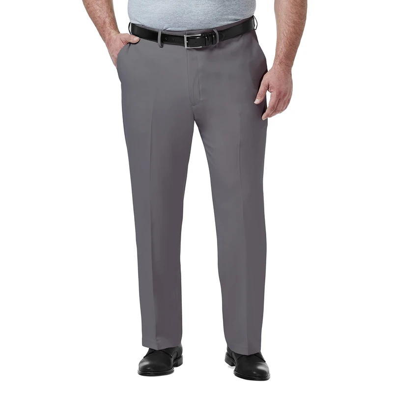 Haggar Men's Premium Comfort Dress Pant Reg. and Big & Tall Sizes, Medium Grey Bt, 46W x 34L