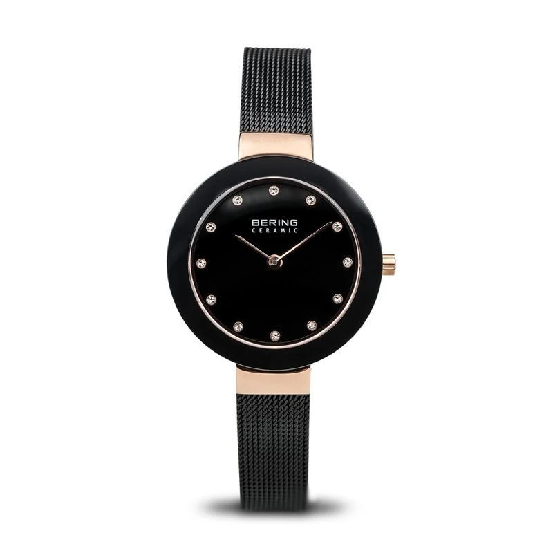 BERING Women Analog Quartz ceramic collection Watch with stainless steel Strap and Sapphire Crystal 11429-166