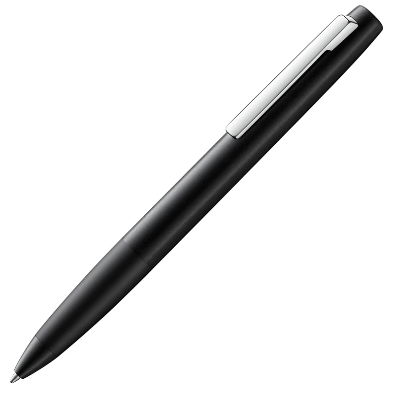 Lamy aion black ballpoint pen – modern twist ballpoint pen in anodized, lightweight & seamless aluminum barrel – stainless steel clip – line width M – incl M 16 black large-capacity refill