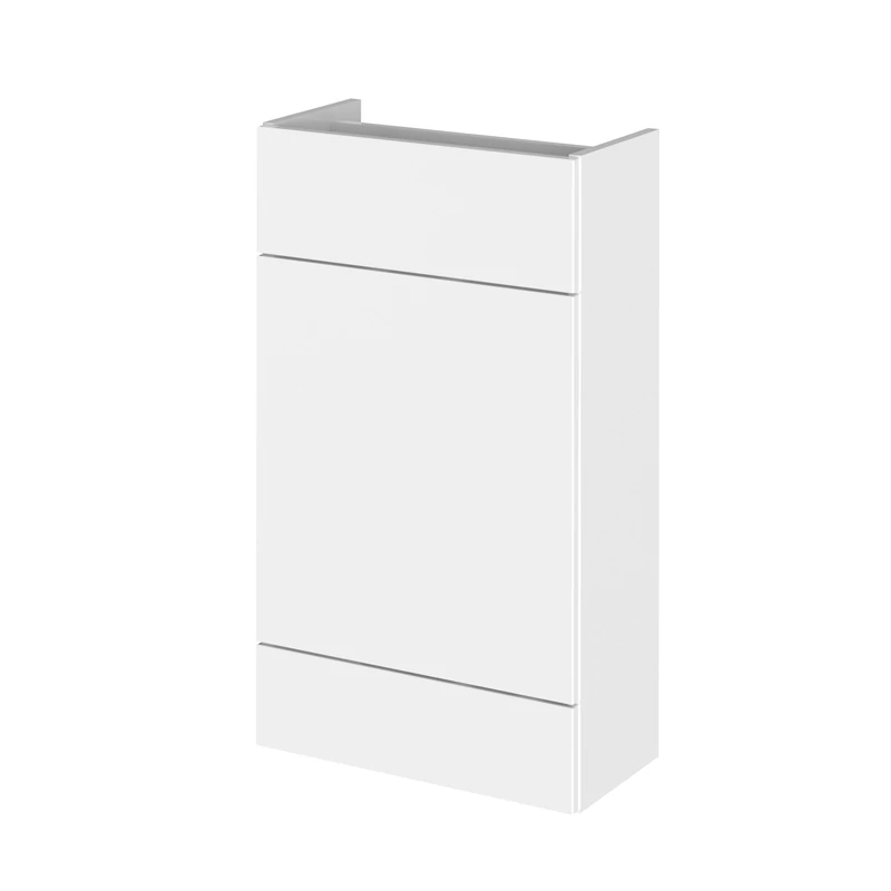 Hudson Reed OFF145 Fusion Modern Bathroom Floor Standing Compact WC Unit, 500mm, Gloss White