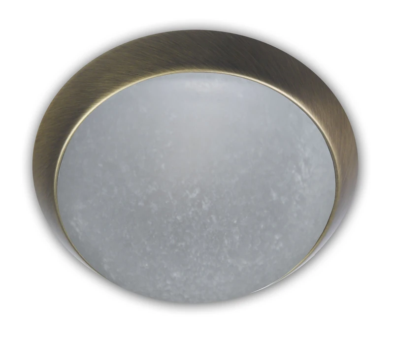 Niermann Standby A++, Ceiling Light - Decorative Ring Antique Brass LED, Glass/Metal, Pergament, 35 x 35 x 12 cm