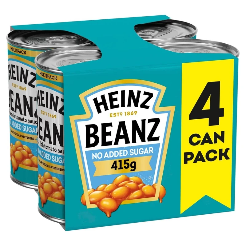 Heinz No Added Sugar Baked Beans 4x415 g