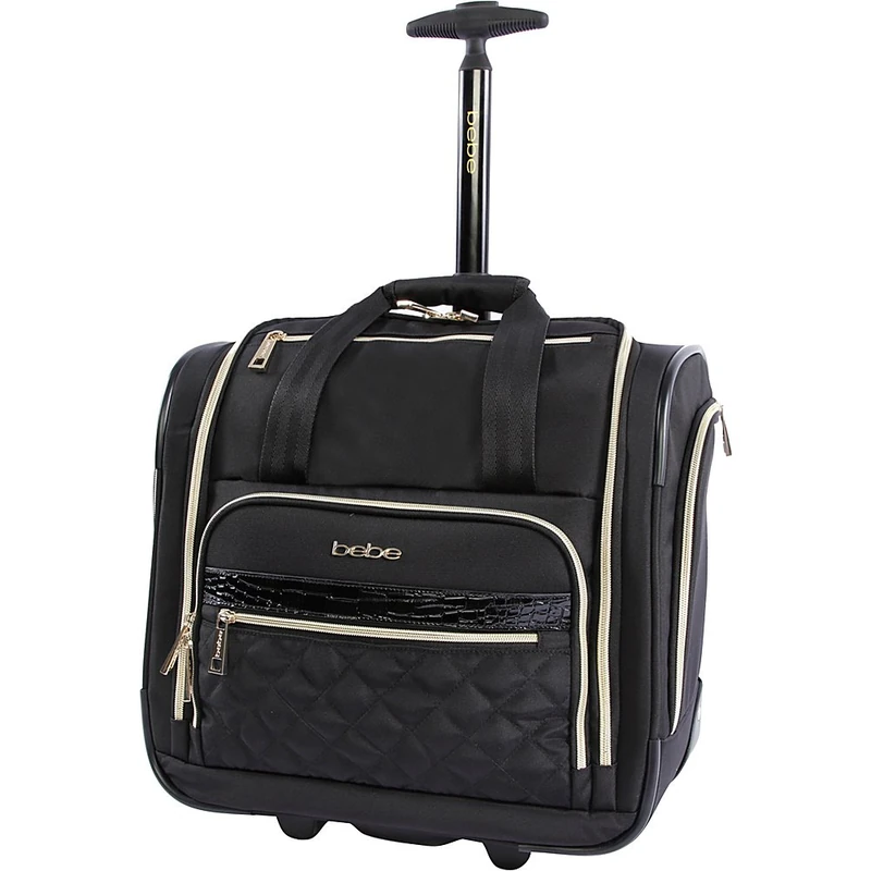 Bebe Women's Leena-Wheeled Under The Seat Carry On Bag, Black, One Size