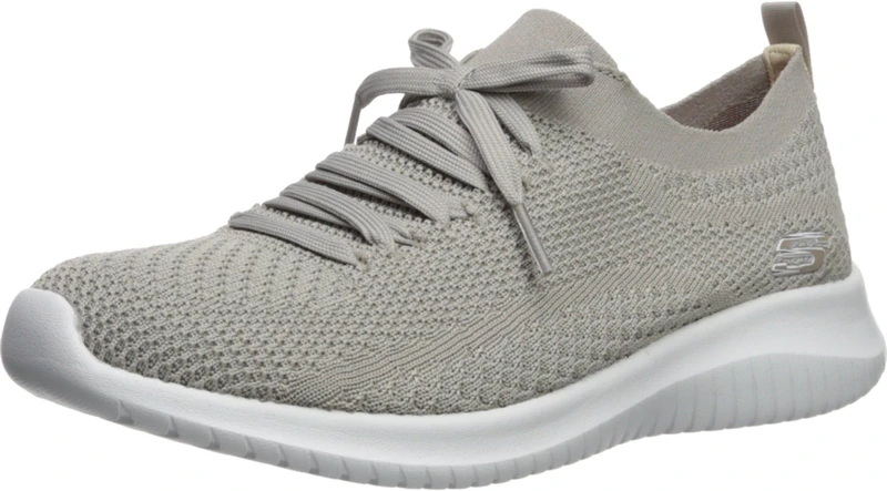 Skechers Women's Ultra Flex Statements Sneaker, Taupe, 7 UK Wide - Image 1