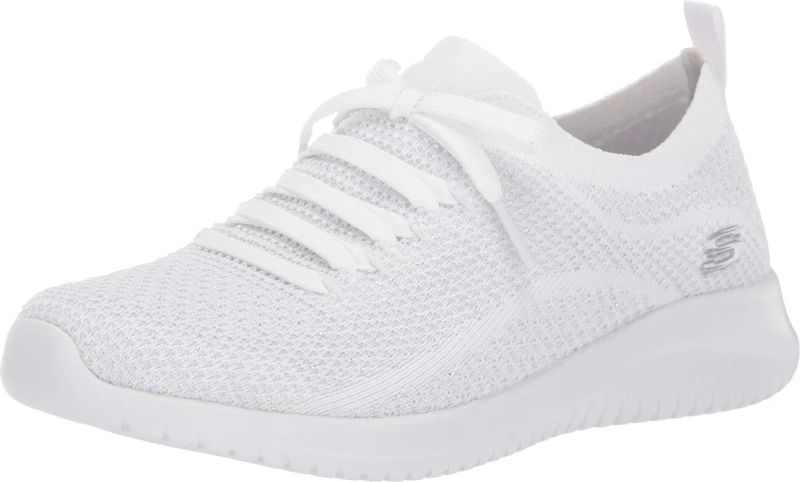 Skechers Women's Ultra Flex Salutations Sneaker, White Silver, 5.5 UK - Image 1
